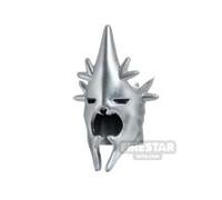 BrickRaiders Minifigure Headgear Helm of The Witch Wraith METALLIC SILVER