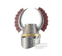 BrickRaiders Minifigure Headgear Teutonic Knights Helmet METALLIC SILVER