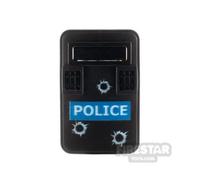 BrickRaiders Minifigure Shield Police Riot Shield with Bullet Prints B