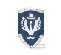 BrickRaiders Minifigure Shield Swan Knight Shield METALLIC SILVER