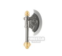 BrickRaiders Minifigure Weapon Fantasy Short Axe FLAT SILVER