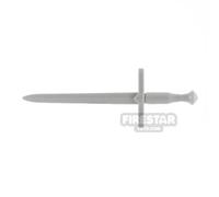 BrickRaiders Minifigure Weapon Sword with S-Shaped Guard LIGHT BLUEISH