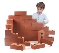 Bricks Building Role Play Toy, Life Size Large Fake Pretend Foam Construction Blocks (25 Pack)