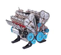 Bricksdiytoy 1:3 V8 Engine Model Kit 500+ Metal Parts DIY Assembly with Motorized Operation, Realistic Moving Pistons, STEM Educational Model, Premium Gift Box for Adults & Teens