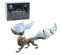 Bricksdiytoy 3D DIY Fox Mechanical Model Kit, Articulated Moving Parts & Magnetic LED Lights, Metal Puzzle for Adults & Teens, Steampunk Animal Decor, Unique Gift for Collectors, 339 Pcs