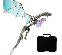 Bricksdiytoy 3D Metal Mechanical Bloodthirsty Aurora Dragon Assembly Model Kits, Steampunk Jigsaws Puzzle Buliding Blocking Kits, Brain Teaser Puzzles Toys for Teens and Adults(3000+PCS)