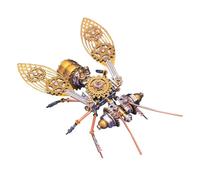 Bricksdiytoy 3D Metal Mechanical Bumblebee Puzzles Kits, 170 Pcs with Detailed Instruction Manual, Brass & Alloy Assembly, Biology STEM Decor & Steampunk Art Gift for Adult