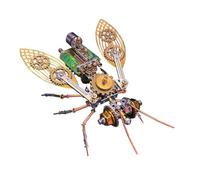 Bricksdiytoy 3D Metal Mechanical Bumblebee Puzzles Kits, 218 Pcs with Detailed Instruction Manual, Brass & Alloy Assembly, Biology STEM Decor & Steampunk Art Gift for Adult