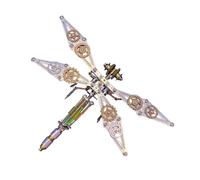 Bricksdiytoy 3D Metal Mechanical Dragonfly Puzzles Kits, 218 Pcs with Detailed Instruction Manual, Brass & Alloy Assembly, Biology STEM Decor & Steampunk Art Gift for Adult