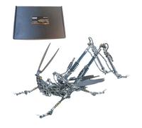 Bricksdiytoy 3D Metal Mechanical Grasshopper Model Kit, Steampunk Insect Craft with Many Realistic Details & No Glue Needed, STEM Collectible Display for Home & Office, Gifts for adults, 600 Pcs