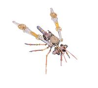 Bricksdiytoy 3D Metal Mechanical Mosquito Puzzles Kits, 213 Pcs with Detailed Instruction Manual, Brass & Alloy Assembly, Biology STEM Decor & Steampunk Art Gift for Adult