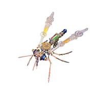 Bricksdiytoy 3D Metal Mechanical Mosquito Puzzles Kits, 223 Pcs with Detailed Instruction Manual, Brass & Alloy Assembly, Biology STEM Decor & Steampunk Art Gift for Adult