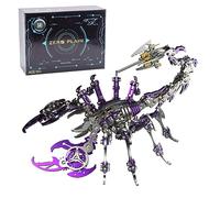 Bricksdiytoy 3D Metal Mechanical Scorpion King DIY Model Kit, Steampunk Stainless Steel Jigsaw Puzzles, Christmas Birthday Gifts For Men (200PCS+/Purple)