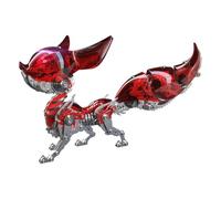 Bricksdiytoy 3D Metal Puzzel Assembly Mechanical Fox Model Kits With Magnet Cane Switch Magnetic Lig, DIY Jigsaws Puzzle Sets for Teens Desktop Christmas Puzzle Gift Ornaments (339PCS/Red)