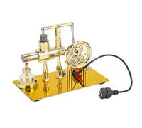 Bricksdiytoy ENJOMOR Balance Stirling Engine Model - Single-Cylinder Hot Air Engine with USB Light Generator, Zinc Alloy Construction, Science Demonstration Kit for Physics Education & Gift Giving