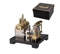 Bricksdiytoy Retrol SE-01 Full Metal Beam Steam Engine Kit - 85PC DIY Assembly with Brass Boiler, Alcohol-Powered Working Model, Industrial Revolution Replica for STEM Education & Vintage Decor