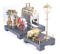 Bricksdiytoy RETROL SE-01 Steam Engine Model Working Alcohol-Powered Model with Brass Boiler & Generator Set, DIY Assembly Vintage Design, STEM Educational Gift for Collectors & Engineers
