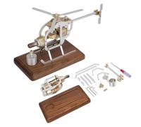 Bricksdiytoy Stirling Engine Helicopter Model Kit - DIY Assembly STEM Toy with Functional Rotor, Educational Thermodynamics Demo for Aviation & Engineering Enthusiasts