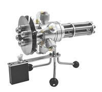 Bricksdiytoy Stirling Engine Model, Gatling-Style Metal Physics Demo Kit with Six-Cylinder Rotating, STEM Educational Model for Engineers & Science Enthusiasts, Desktop Decoration of Collector