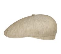 Bricksford 8 Panel Linen Flat Cap by Stetson