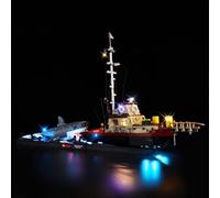 BrickSoul LED Light Kit Compatible with Lego 21350, Lighting Kits Compatible with Jaws Set Diorama - Shark Toy Building, Lights Only (Model Not Included), Touch Version