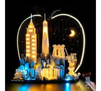 BrickSoul RC Light Kit Compatible with Lego 21066 New York City - The Big Apple Building Set | Upgraded Remote Control & Multi-Mode Dimming & Zonal Lighting (21066 Set NOT Included) (Remote Version)