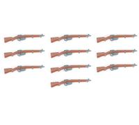 BricksStuff SMLE Lee Enfield 10-Piece Rifle Set for Clamping Block Figures Rifle Brown Shiny with Grey Accents Compatible with Mini Figures