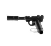 BrickTactical Minifigure Firearm Suppressed Luger Pistol BLACK