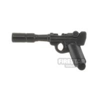 BrickTactical Minifigure Firearm Suppressed Luger Pistol GUNMETAL