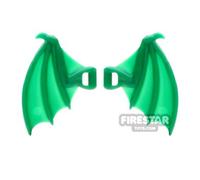BrickWarriors Minifigure Bodywear Dragon Wings Pair GREEN