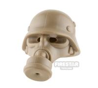 BrickWarriors Minifigure Headgear German Gas Mask with Helmet DARK TAN