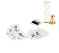 bricobe Paw Print Stamp Pad with Chart - A Dog Paw Print Kit with Puppy Growth Chart, Pet Safe Ink Pads to Make Memories, Celebrate Pet Birthday, Dog Gotcha Day and More, New Puppy Gift (Brown)