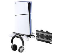 Bricok Aluminum Alloy Foldable Wall Mount Shelf Compatible With All PS5 Generations Holds Two Controllers Unimpeded Heat Dissipation Ps5 Accessories (Black)