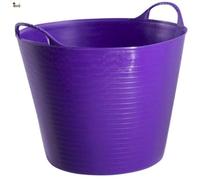 BricoLoco Bucket Basket Carrycot Storage Baskets - Mil Uses - Flexible with Handles - Clothes, Laundry, Dog Feed, Planter, Toys, Bath Pets, Wood (45 x 33 cm, 38 Litres, Purple)
