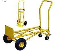 BricoLoco Trolley + Folding Transport Trolley with Wheels - 2 in 1 Platform - Load 200 kg - Industrial - Warehouse, Office, Moving, Heavy Packages, Boxes