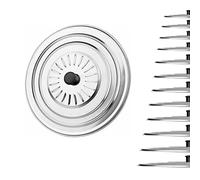 BRICOMIRAS Stainless Steel Universal Lid for Pots and Pans, 16 cm to 40 cm, Multi-Purpose, Anti-Splash, Dishwasher Safe