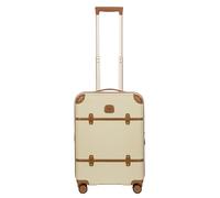 Bric's Bellagio 3.0 Suitcase - Luxury Hardshell Luggage with Large Wheels, Telescopic Handle, Leather Detailing - Rolling Carry-on or Checked Suitcase for Refined Travel, Cream, 21 Inch, Bellagio 3.0