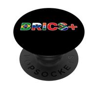 BRICS+ Flags of Brazil, Russia, India, China & South Africa PopSockets Adhesive PopGrip