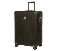 Bric's Life Hybrid Suitcase 71x51x28cm, Hard Shell with Soft Suede-Like Fabric, 4-Wheel Spinner Luggage, 3 Digit TSA Lock, Olive