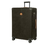 Bric's Life Hybrid Suitcase 78x55x30cm, Hard Shell with Soft Suede-Like Fabric, 4-Wheel Spinner Luggage, 3 Digit TSA Lock, Olive
