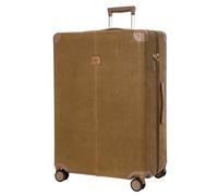 Bric's Life Hybrid Suitcase 78x55x30cm, Hard Shell with Soft Suede-Like Fabric, 4-Wheel Spinner Luggage, 3 Digit TSA Lock, Camel