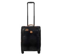 Bric's My Safari Spinner Suitcase, Lightweight Expandable Leather Shell Luggage, Black, 21 Inch