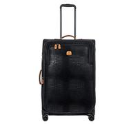 Bric's My Safari Spinner Suitcase, Lightweight Expandable Leather Shell Luggage, Black, 76.20 cm