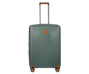 BRIC'S The large trolley from the Ferrara Collection is made of polycarbonate, a lightweight and durable material. The opening is via a double-slider zip, embellished with a tone-on-tone finish, green