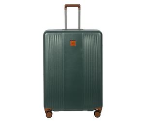 BRIC'S The large trolley from the Ferrara Collection is made of polycarbonate, a lightweight and durable material. The opening is via a double-slider zip, embellished with a tone-on-tone finish, green