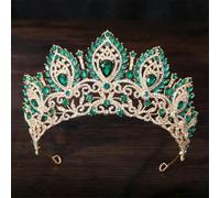 Bridal AB Crystal Rhinestone Big Tiara Crown For Women Girls Wedding Party Crown Hair Dress Jewelry Accessories EN8 gold