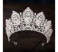 Bridal AB Crystal Rhinestone Big Tiara Crown For Women Girls Wedding Party Crown Hair Dress Jewelry Accessories silver