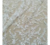 Bridal Beading Lace Fabric Wedding Gown Dress Lace Fabric Beads and Sequins Lace Fabric Sell By Yard Fabric for Sewing