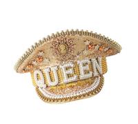 Bridal Captain Hat Jeweled Rhinestones For Women Bride Hat Sparkling Sequins Eye-catching Photo Props Rhinestones Caps