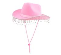 Bridal Cowgirl Hats Rhinestones Cow Girl Hat Adult Size Wedding Cowboy Hat For Bachelorette Party 3 Color Wedding Cowboy With Rhinestones Bride Cowgirl Costume For Women Adult Girls To Wear